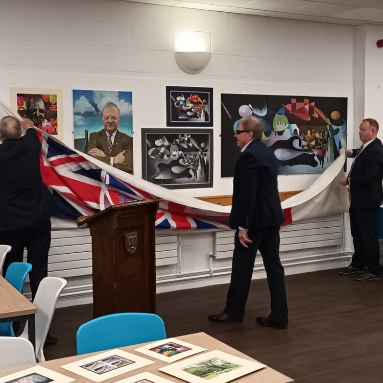 Image of Former KGS Headmaster, Mr. Barrie Stacey officially opens the Simon Painter Art Gallery