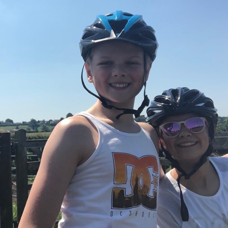 Image of KGS pupil, Lewis cycling 1000km for Rosemere Cancer Foundation
