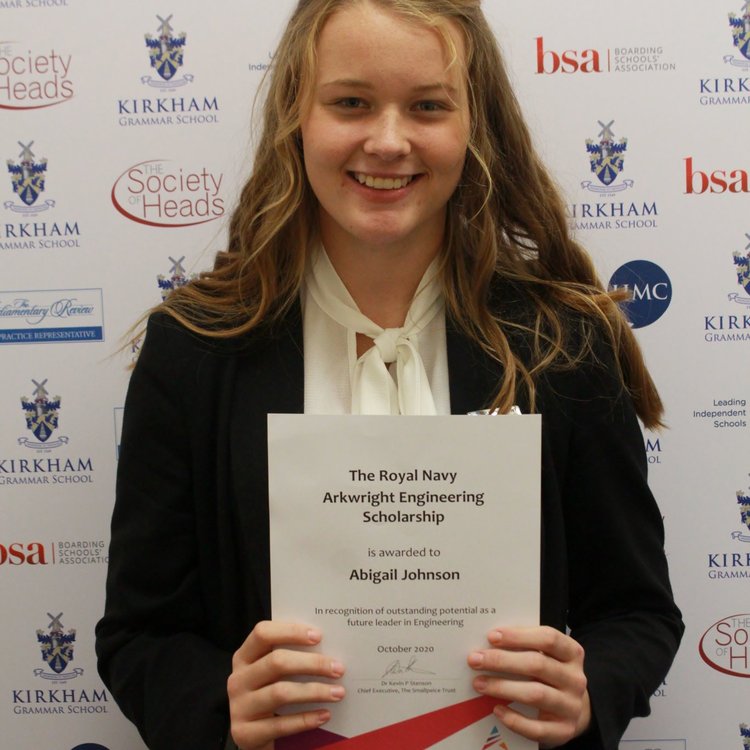 Image of Abigail awarded Royal Navy Arkwright Engineering Scholarship