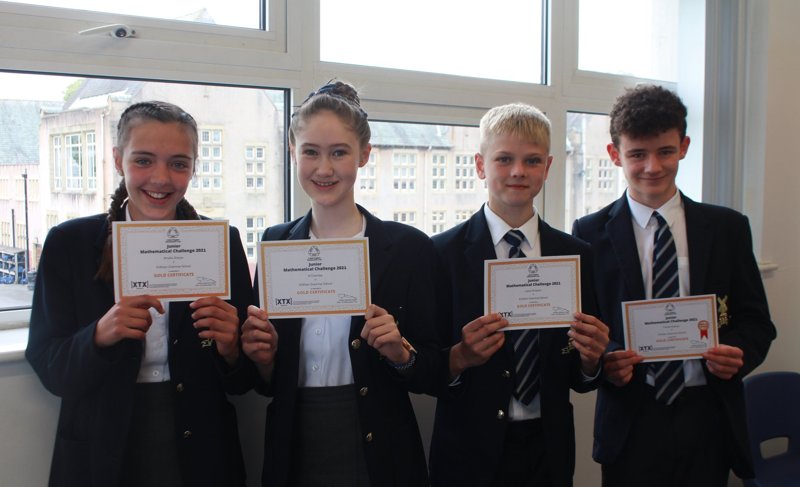 Image of UKMT Maths Challenge Gold Award pupils through to 'Kangaroo' round