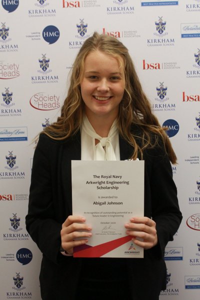 Image of Abigail awarded Royal Navy Arkwright Engineering Scholarship